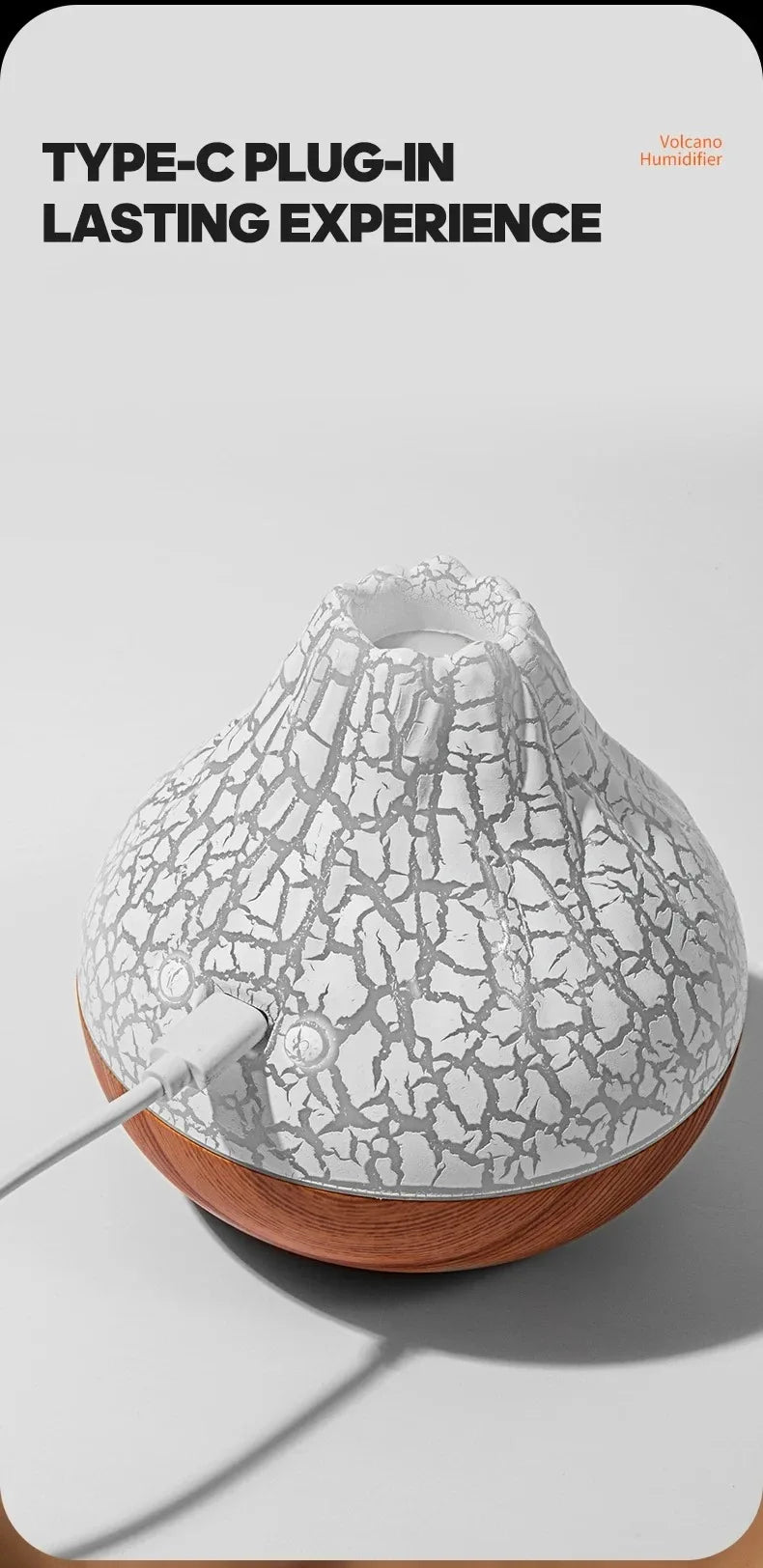 Umidificatore Aria 300ml Diffusore Per Aromaterapia Nebbia Da Tavolo USB Con 7 Luci Notturne Colorate