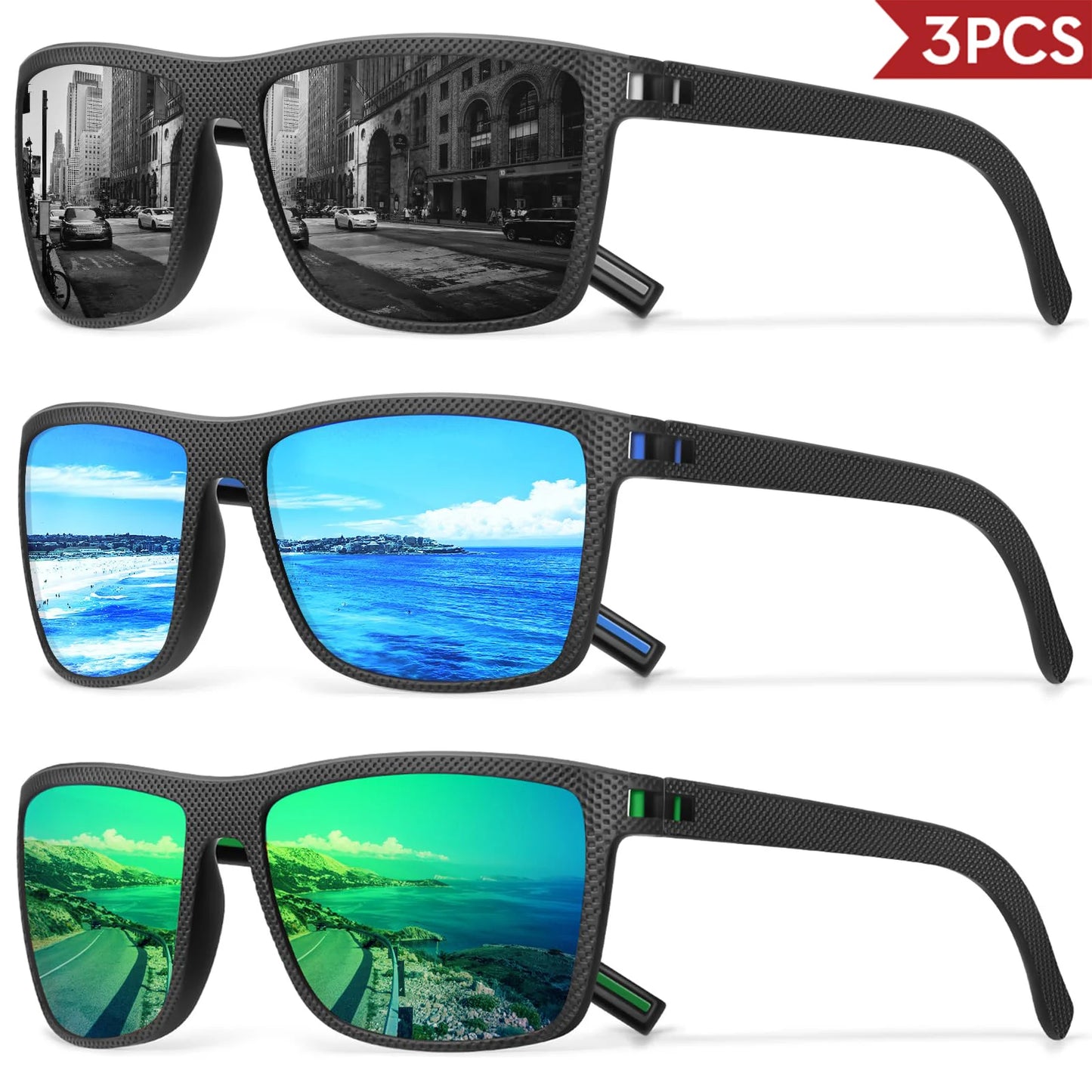 Confezione Occhiali Da Sole Polarizzati Colorati Unisex Con Scatola Di Design UV400 Per Guida Pesca E Sport All Aperto