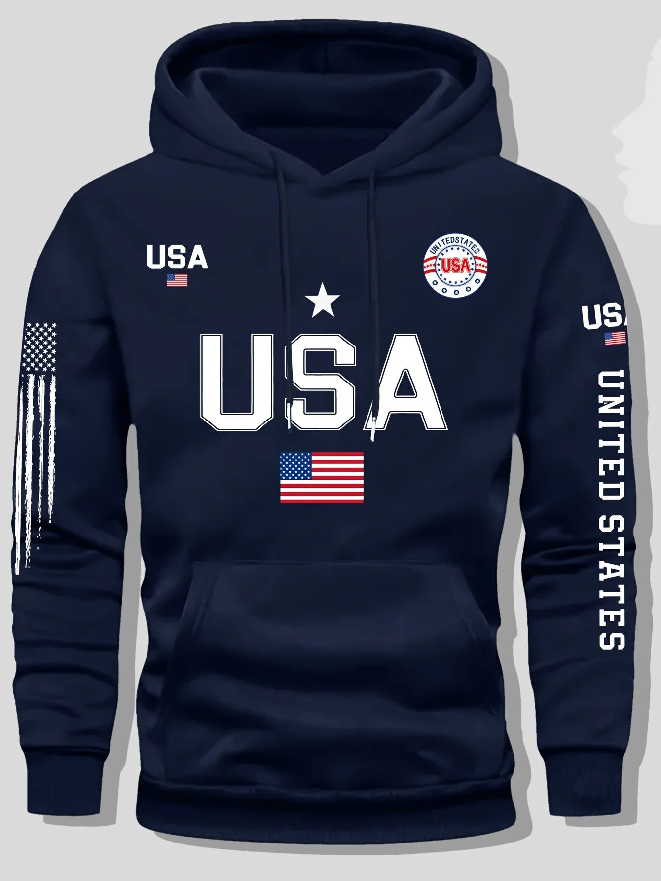 Felpa Con Cappuccio In Pile Con Motivo Bandiera USA Unisex Pullover Casual Con Scritte Estate Unite Per Studenti