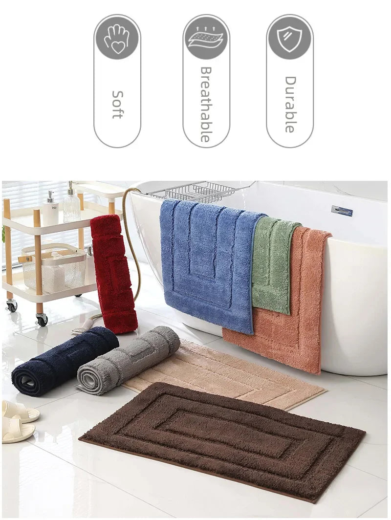 Tappetino Da Bagno In Peluche Antiscivolo Per Vasca E Porta D'Ingresso Assorbente E Confortevole
