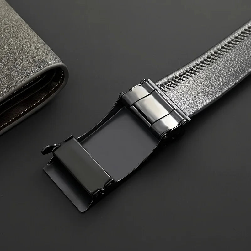 Cintura In PU Con Fibbia Automatica Da Uomo Alta Qualita Cintura Casual Da Lavoro Alla Moda Regalo Uomo