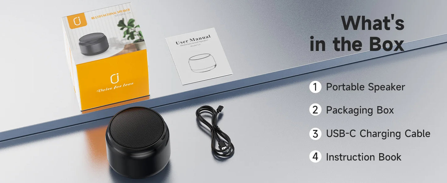Mini Altoparlante Portatile Wireless Con Ricarica USB Stereo HD E Bassi Potenti Ideale Per Eventi All'Aperto