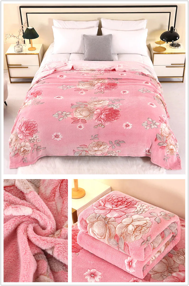 Bonenjoy 1 Pezzo Coperta In Pile Floreale Rettangolare Per Divano E Casa Morbida Calda Confortevole Plaid Da Viaggio