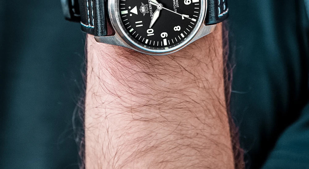 Orologio Meccanico Con Zaffiro 39mm Movimento 8215 Giappone Automatico Da Uomo Impermeabile 200m Luminoso Pilota Retrò