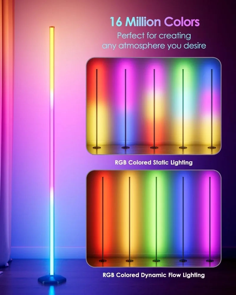 Lampada Da Terra LED Intelligente Con Telecomando RGB Controllo App Sincronizzazione Musicale Angolata Per Umore E Giochi In Soggiorno