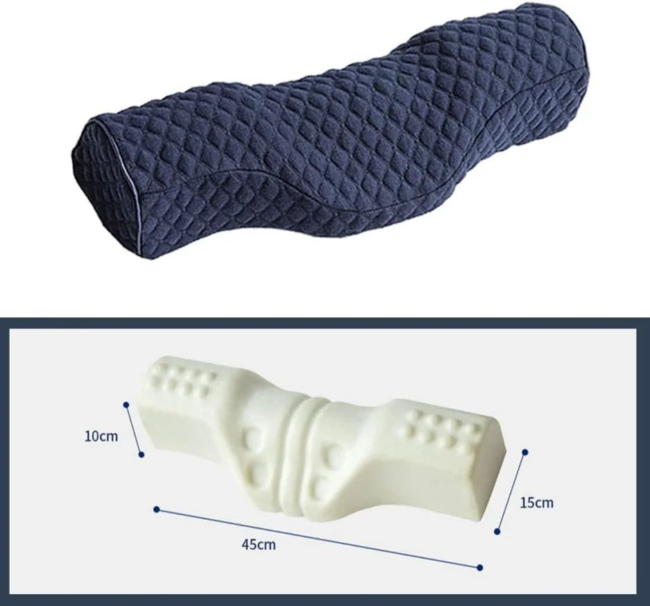 Cuscino Cervicale Memory Foam Ergonomico Ortopedico per Dormire di Fianco Contorno Collo e Testa Cuscini da Letto