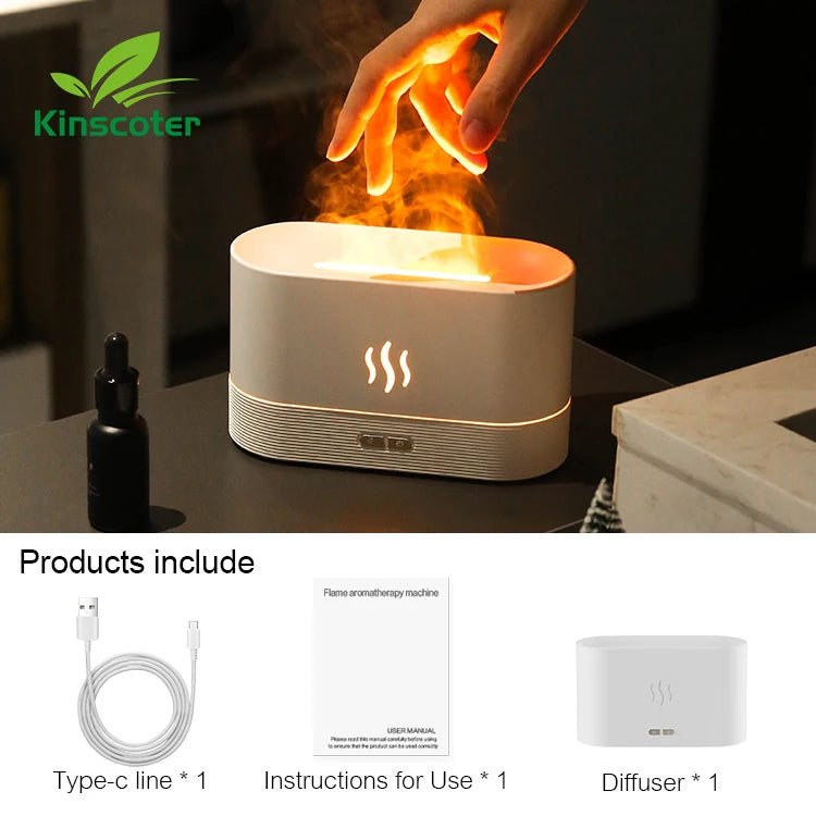 Kinscoter Diffusore Aroma Umidificatore Ultrasuoni Led Freddo Mist Maker Olio Essenziale 180ml Per Ambienti 11 20 m2