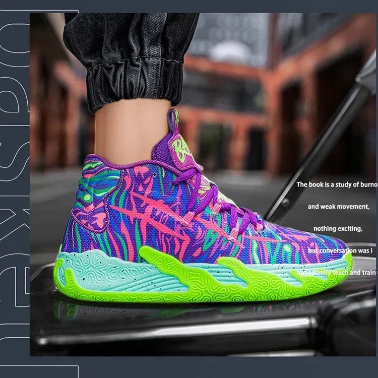 Scarpe Da Basket Da Uomo Allenamento Sul Campo Traspiranti In Mesh Antiscivolo Mid Cut Design Lussuoso