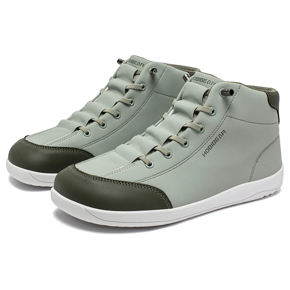 HOBIBEAR Scarpe Mid Top Da Donna Con Punta Larga In Pelle Artificiale Antiscivolo Per Esterno