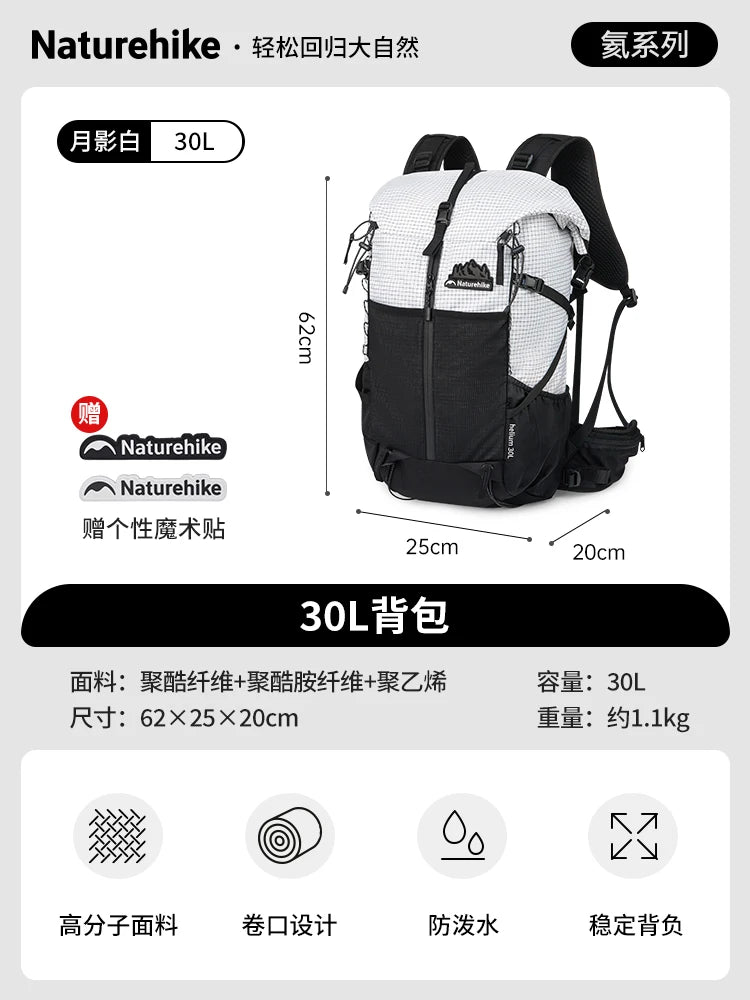 Zaino Naturehike Helio 30L Plus 5L Nuovo 2024 Per Trekking Alpinismo All Aperto Grande Capacità Campeggio Viaggio