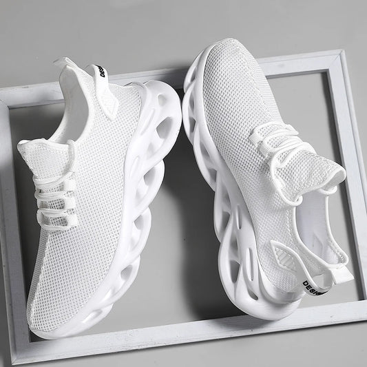 Scarpe sportive casual da uomo Sneakers leggere e traspiranti Scarpe da corsa nere in mesh per esterni Scarpe da passeggio per tennis da jogging atletiche