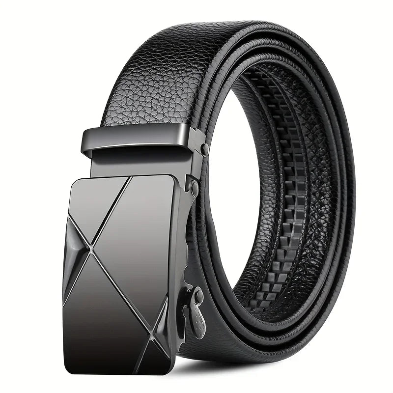 Cintura In PU Con Fibbia Automatica Da Uomo Alta Qualita Cintura Casual Da Lavoro Alla Moda Regalo Uomo