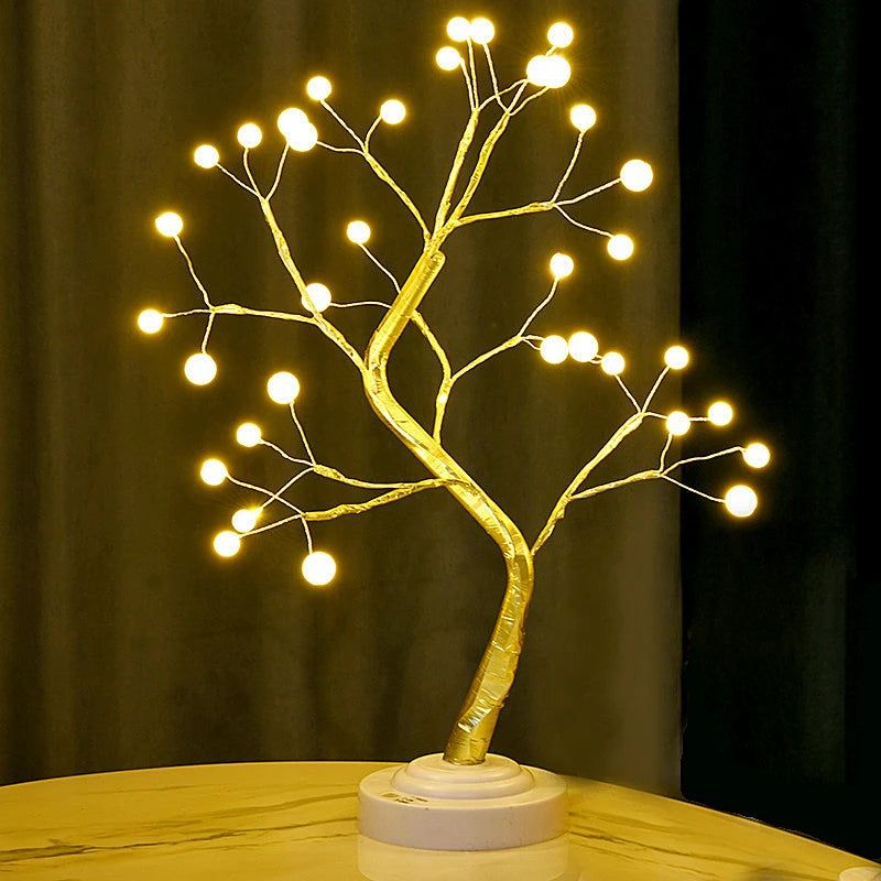 Albero Da Tavolo Notturno LED Bonsai Ciliegio Artificiale Interruttore Tattile USB Alimentato A Batteria Decorazione