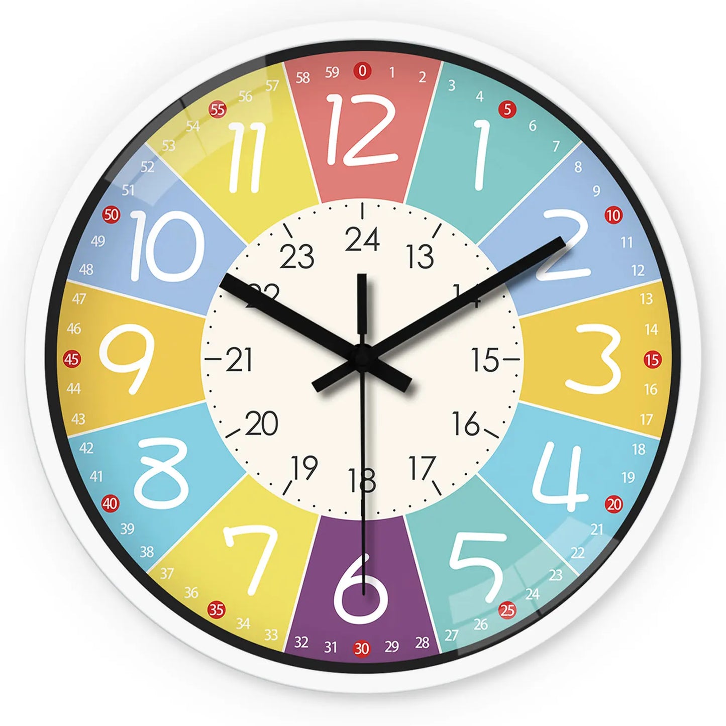 Orologio Da Parete Rotondo Da 8 Pollici Silenzioso Design Moderno Per Bambini Accessori Decorativi