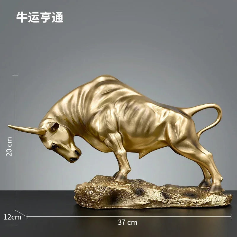 Statua di Toro Portafortuna di Lusso, Scultura Moderna per il Segno Zodiacale Toro, Decorazione da Scrivania per Uomini, Esposizione per Casa e Ufficio, Regalo Artistico