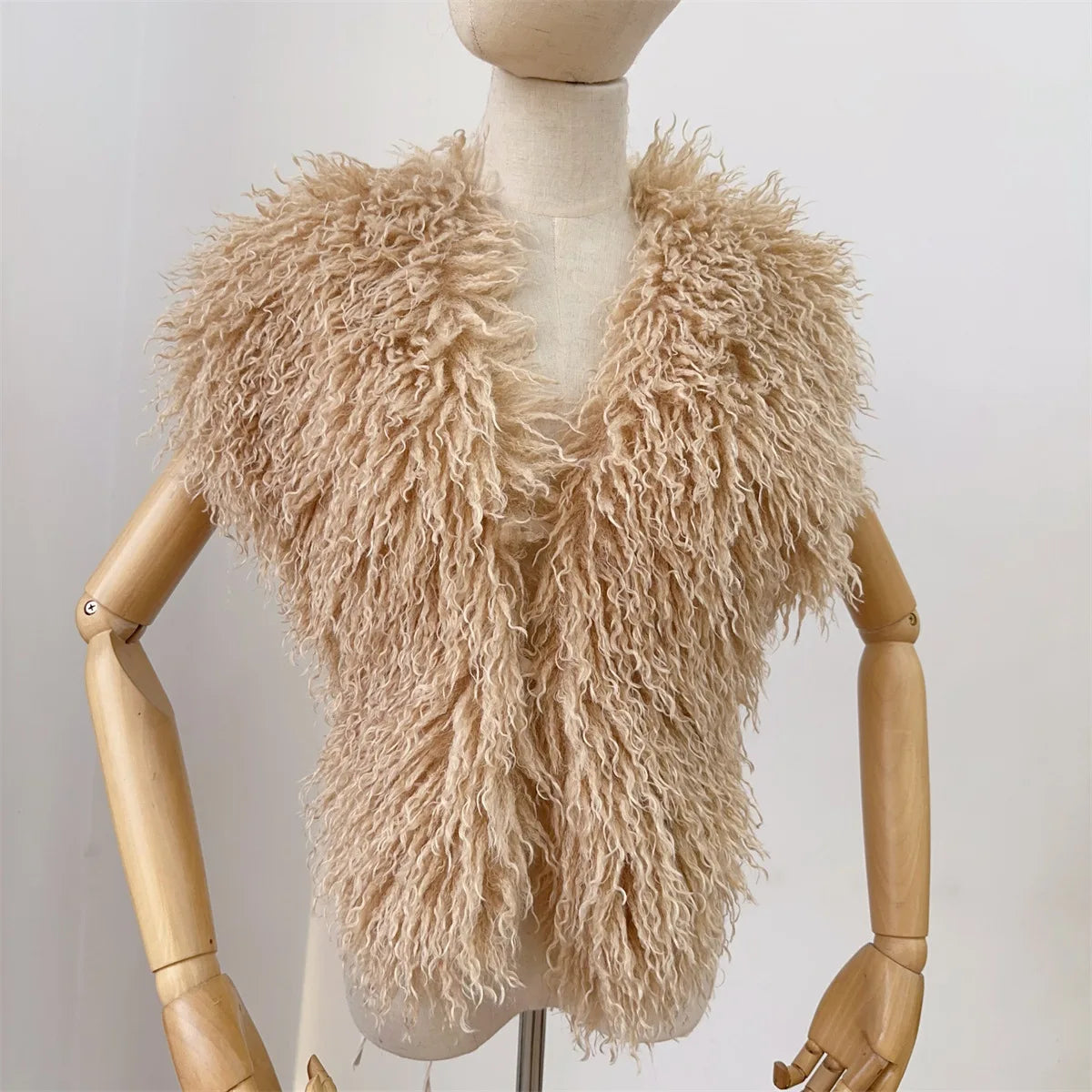 Lanmrem 2025 Gilet Pelliccia Sintetica Donna Imitazione Shearling Chic Autunno Inverno Abbigliamento 2DB4916