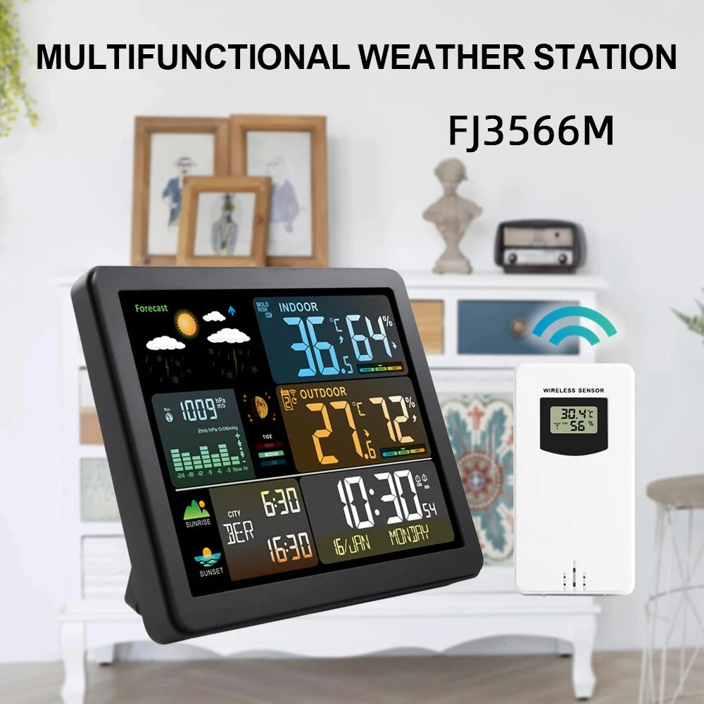 Orologio Stazione Meteorologica Digitale Misuratore Di Temperatura Umidità Interni Previsioni Meteo Wireless Telehill