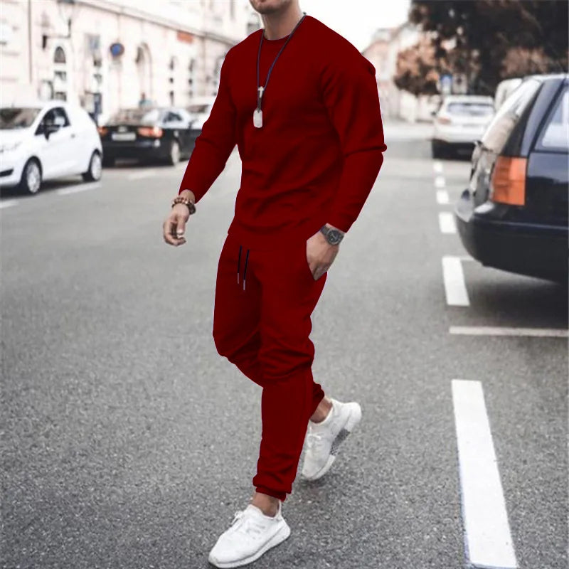 Set Da Uomo Due Pezzi Felpa E Pantaloni Jogger Per Corsa Allenamento Autunno Inverno 2025