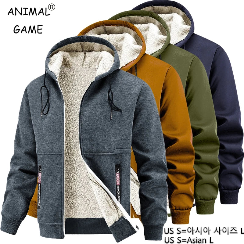 Felpa con Cappuccio per Animali in Pile Foderata Sherpa Spessa Giacca con Cerniera Pesante