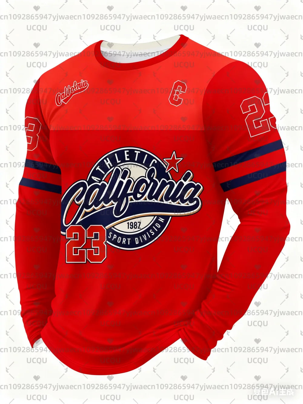 T Shirt Grafica California Numero 23 Da Uomo Maniche Lunghe Autunno Attivita All Aperto Traspirante In Poliestere