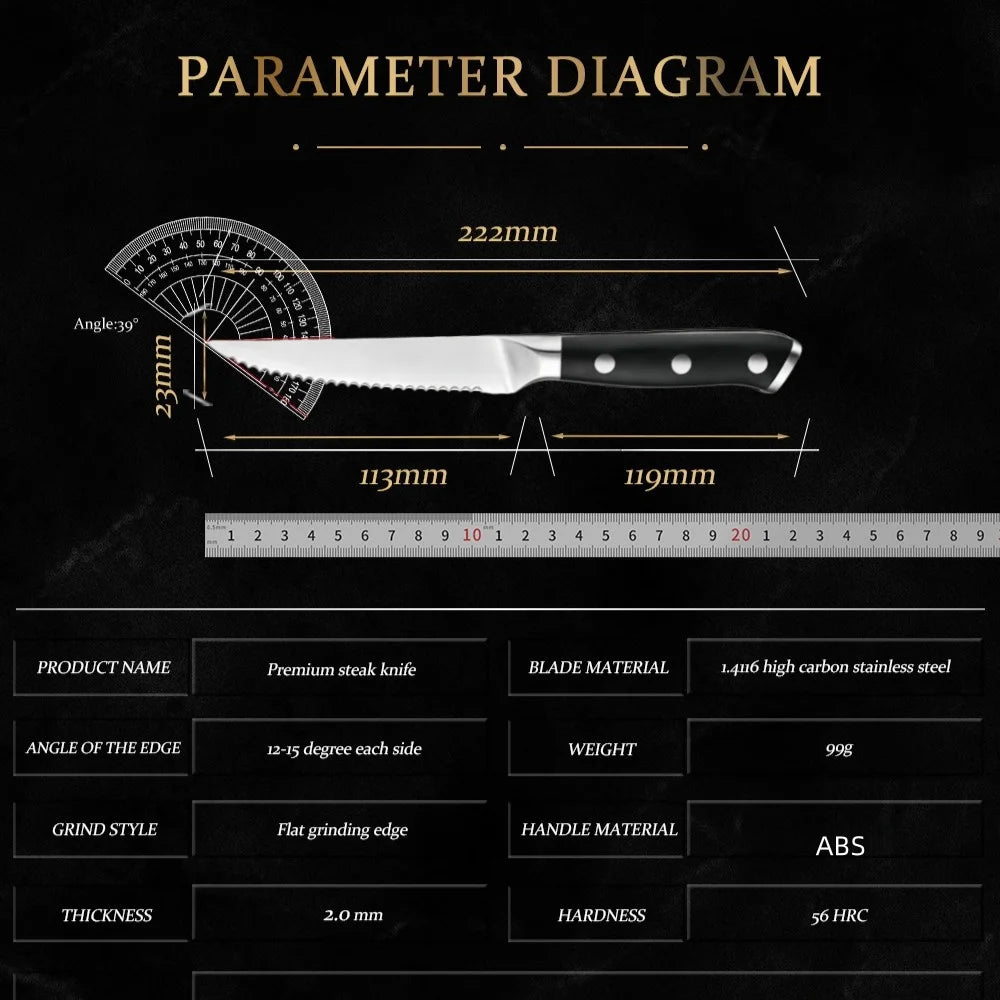 Set Di Coltelli Da Bistecca Seghettati In Acciaio Inox Con Manico In Abs Per Uso Domestico A Tavola 1 2 4 6 Pezzi