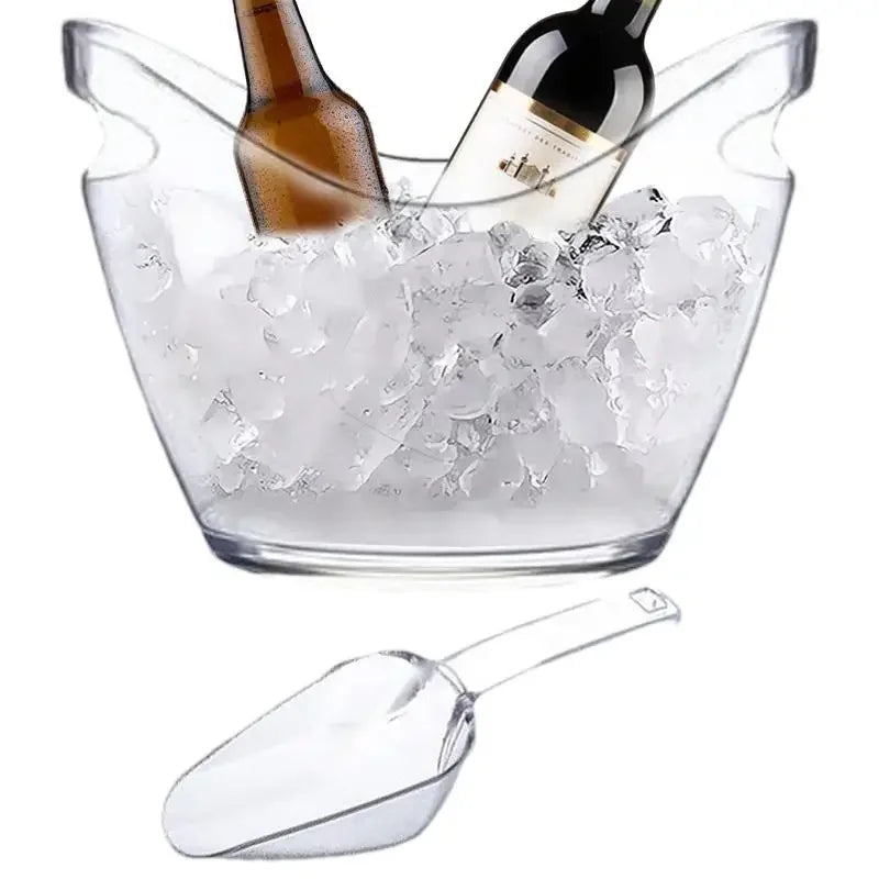 Secchiello Per Ghiaccio Trasparente In Plastica Grande Per Bevande Vino Champagne Bar E Feste A Casa