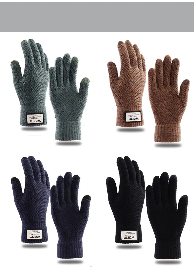 Guanti Invernali Da Uomo In Maglia Touch Screen Alta Qualità Lana Calda E Cashmere Autunno