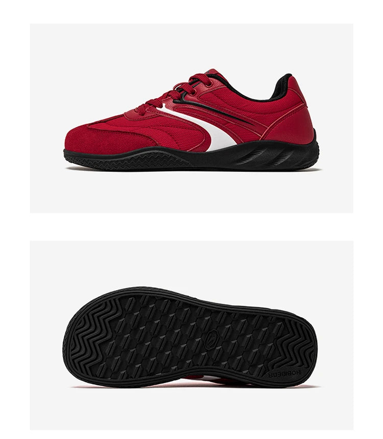 Hobibear Scarpe Minimaliste In Pelle Sintetica A Calzata Larga Sneakers Retro Allacciate Per Uomo E Donna Traspiranti