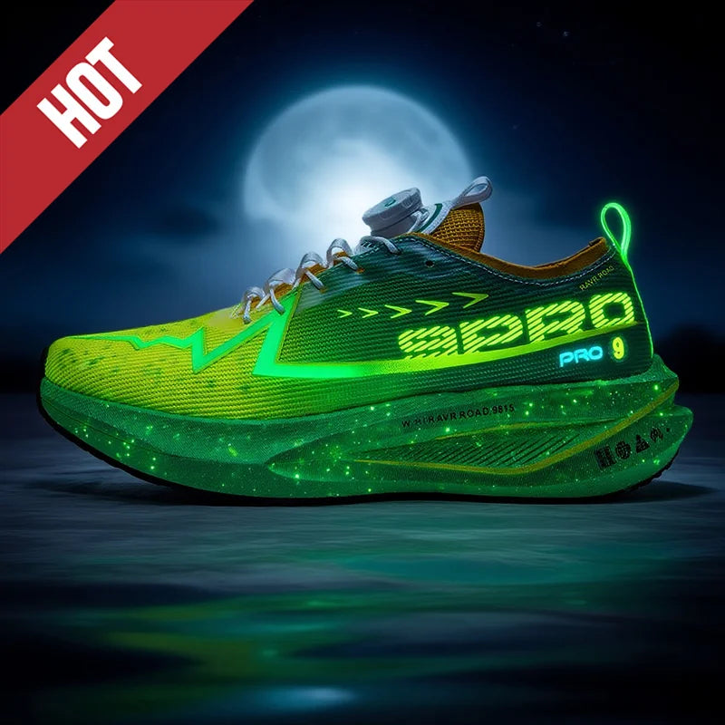 Scarpe Da Corsa Fluorescenti Carbon Marathon Uomo Traspiranti Leggere Scarpe Da Ginnastica Comode Da Donna