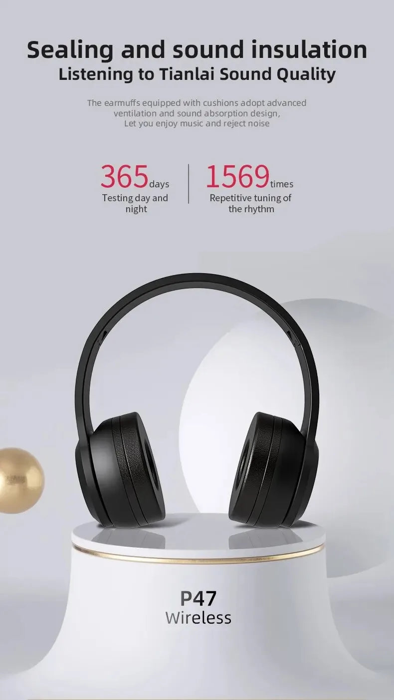 Cuffie Bluetooth 5.0 Pieghevoli Stereo Wireless Universali Per Sport E Gaming Con Controllo Volume E Cancellazione Attiva Del Rumore