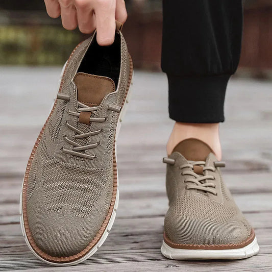 Scarpe Casual Uomo Traspiranti Brogue Classiche Ammortizzazione Design A Blocchi Colore Sneakers Eleganti Leggere