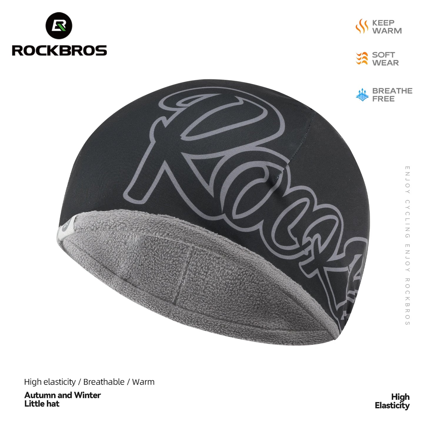 Rockbros Cappello Caldo Reversibile Pile Polare Alta Elasticità Ciclismo Sci Escursionismo Copertura Unisex
