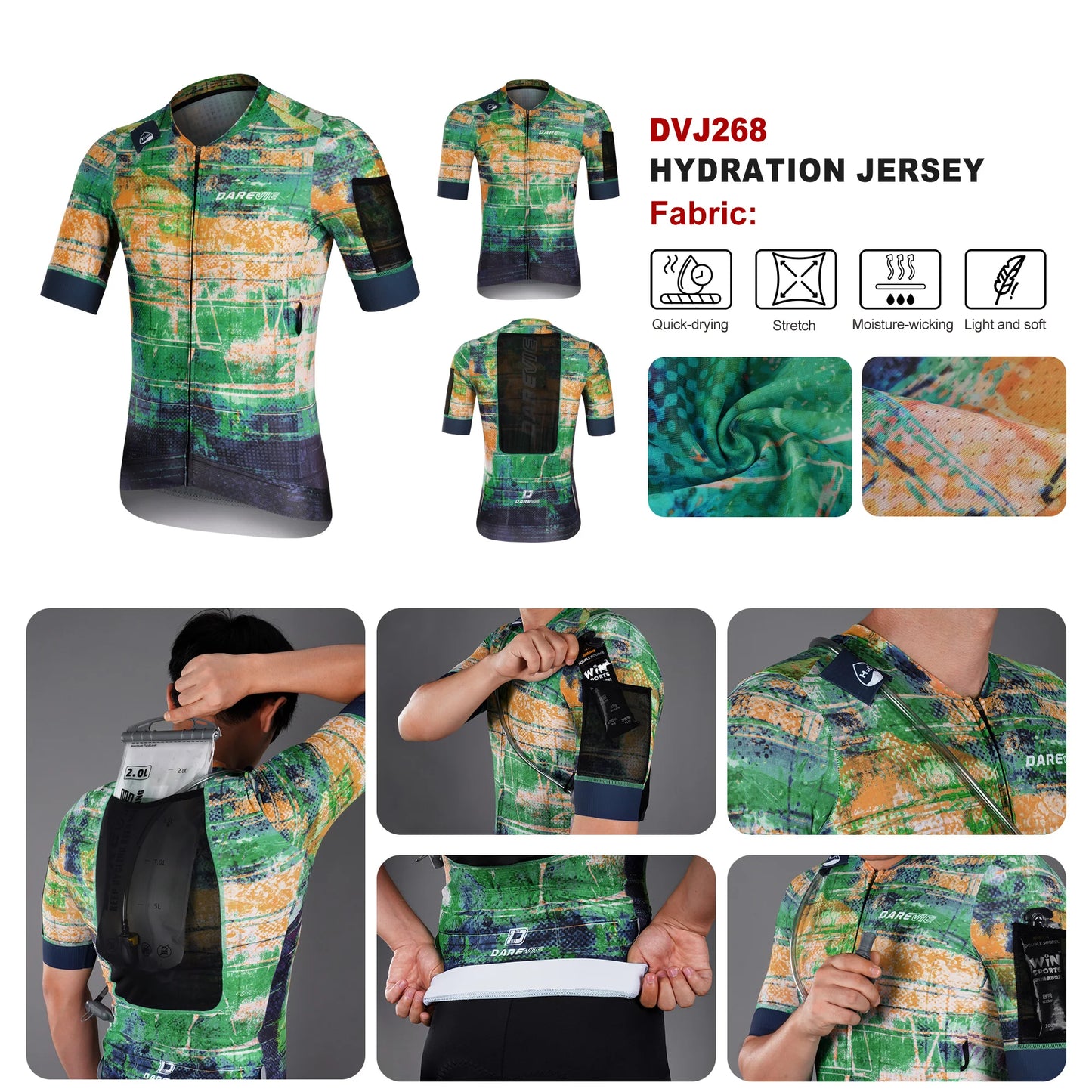 Maglia Ciclismo Uomo Quick Dry Antiscivolo Professionale Traspirante Con Tasche Idratazione
