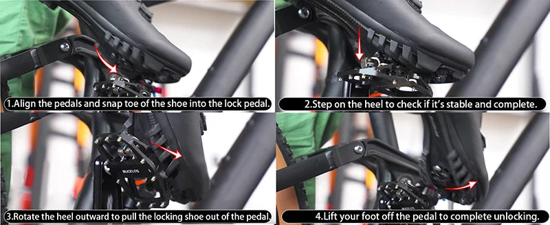 Bucklos Pedali MTB Piatto Piattaforma in Lega di Alluminio con Sistema SPD Integrato Compatibile Mountain Bike