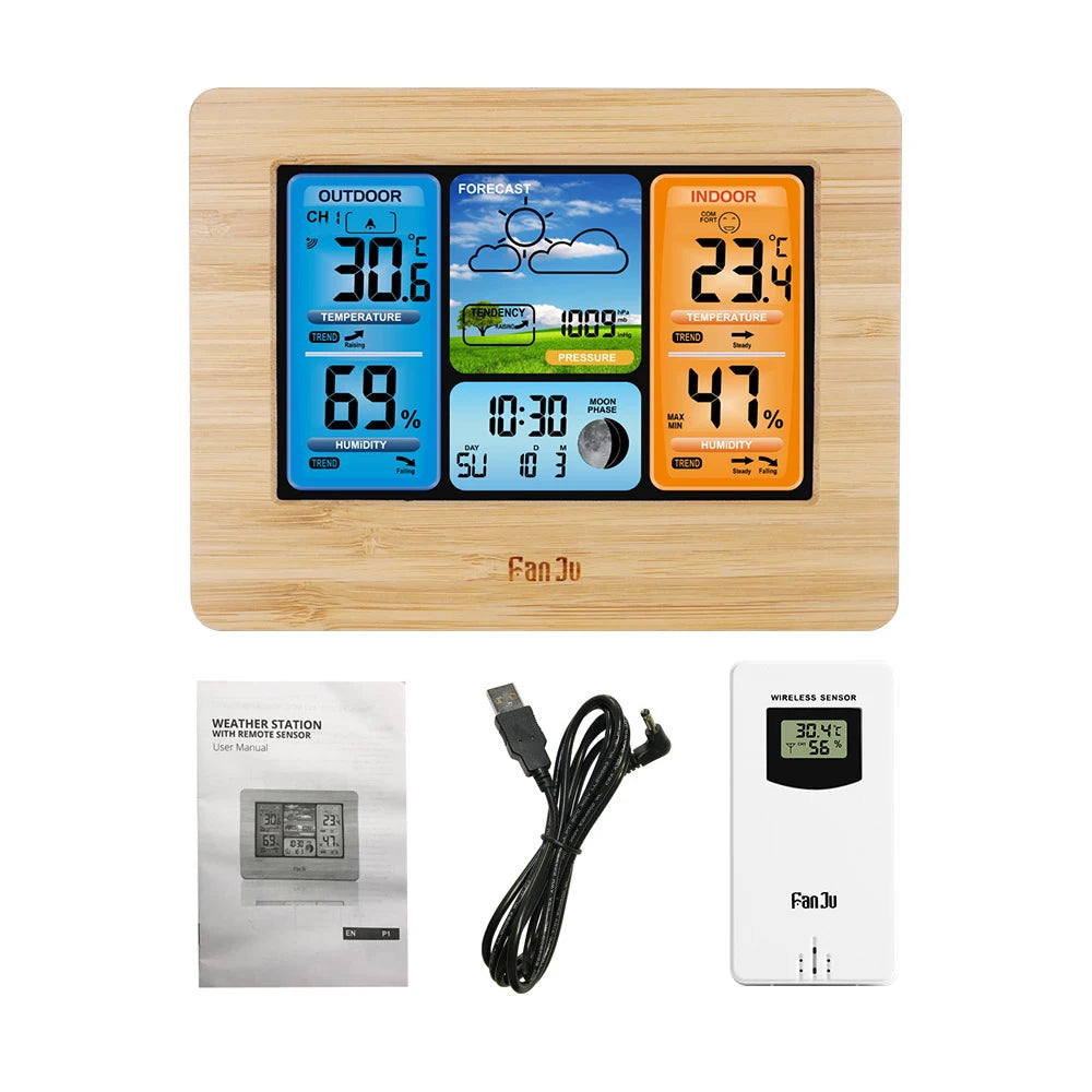 Orologio Meteorologico Digitale Con Previsioni Meteo Interni Esterni Barometro Igrometro Con Sensore Esterno Wireless