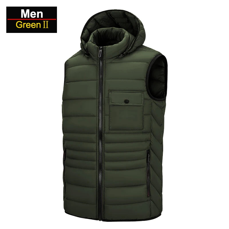Gilet Termico Impermeabile Uomo CHRLCK per Trekking Campeggio Caccia Sci Pesca Invernale Taglia Grande Caldo e Leggero