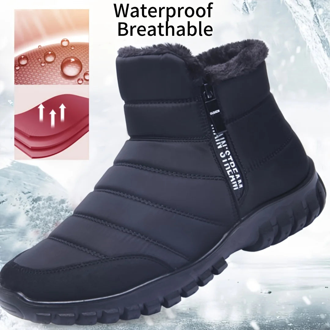 Scarpe Invernali Da Uomo Sneakers Stivali Da Neve Con Cerniera In Cotone Caldo Impermeabili Spedizione Gratuita
