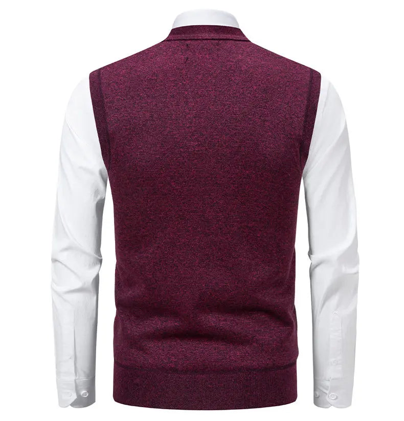 Cardigan Senza Maniche Da Uomo Gilet In Maglia Con Scollo A V Bottoni Argyle Lavorato Con Tasche