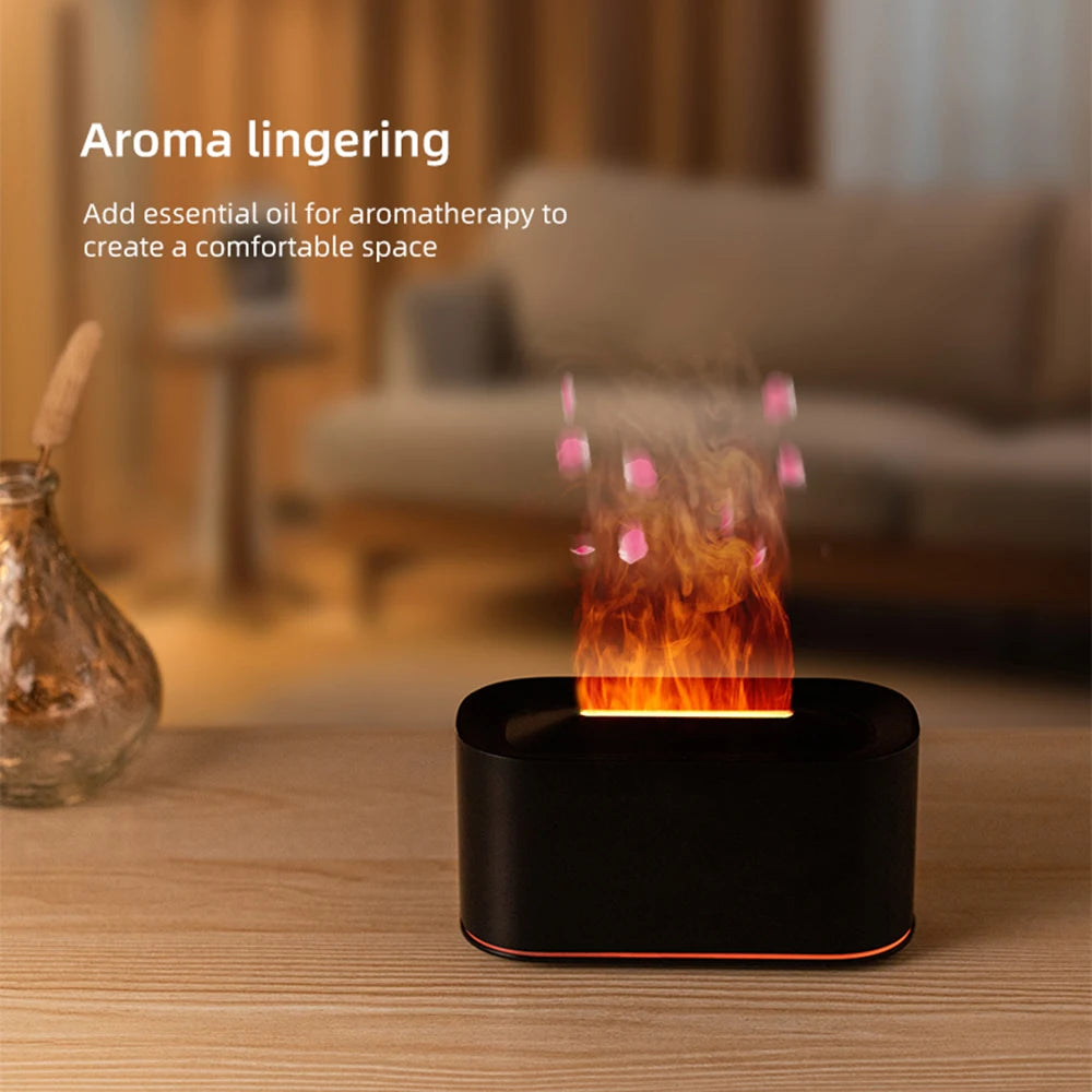 Diffusore Di Aromaterapia Con Effetto Fiamma E Nebbia Fredda Umidificatore Silenzioso Per Casa E Camera Da Letto