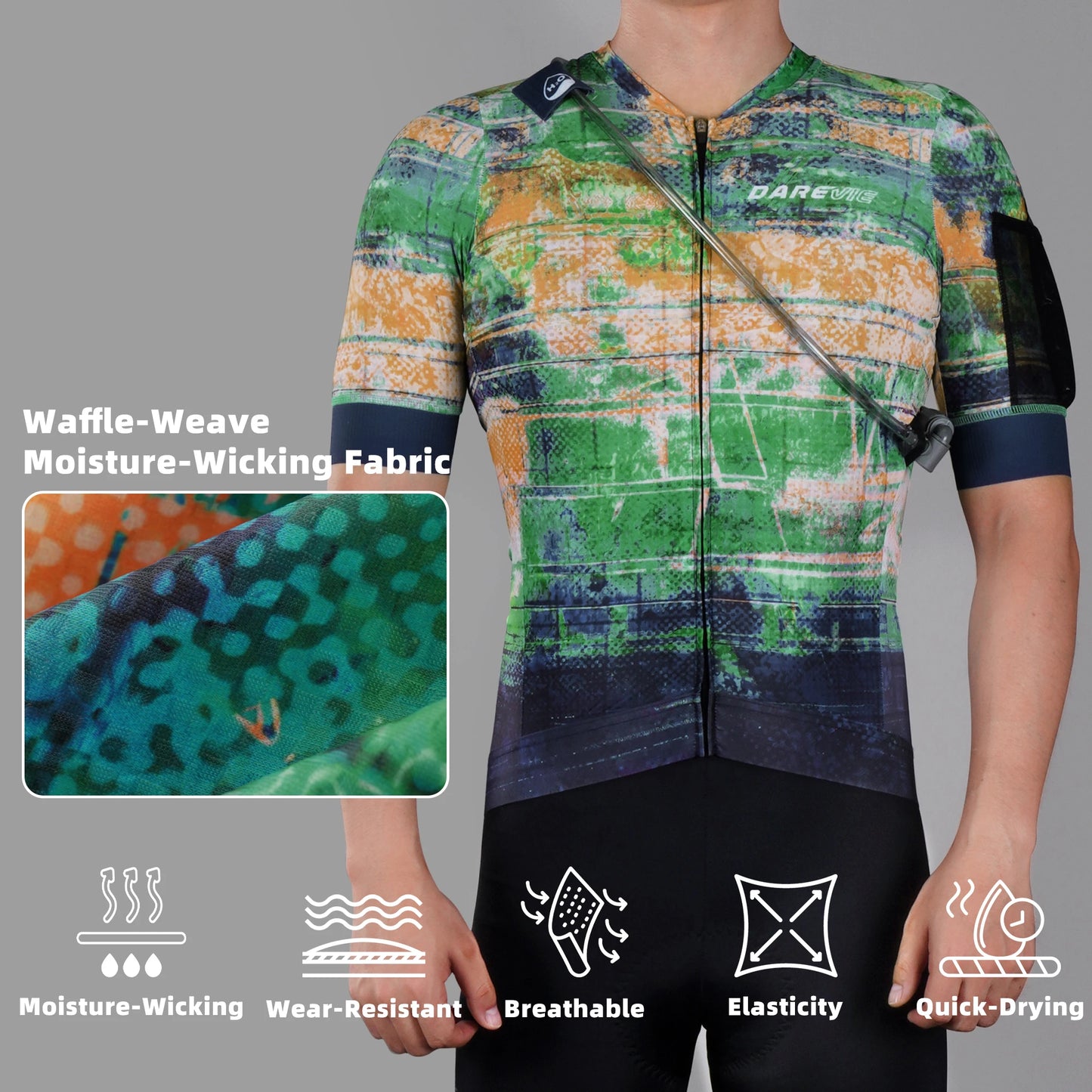 Maglia Ciclismo Uomo Quick Dry Antiscivolo Professionale Traspirante Con Tasche Idratazione