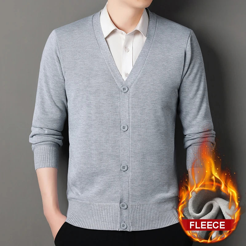Cardigan In Pile Da Uomo Morbido E Caldo Lavorazione A Maglia Robusta Per Autunno Inverno Comfort Totale