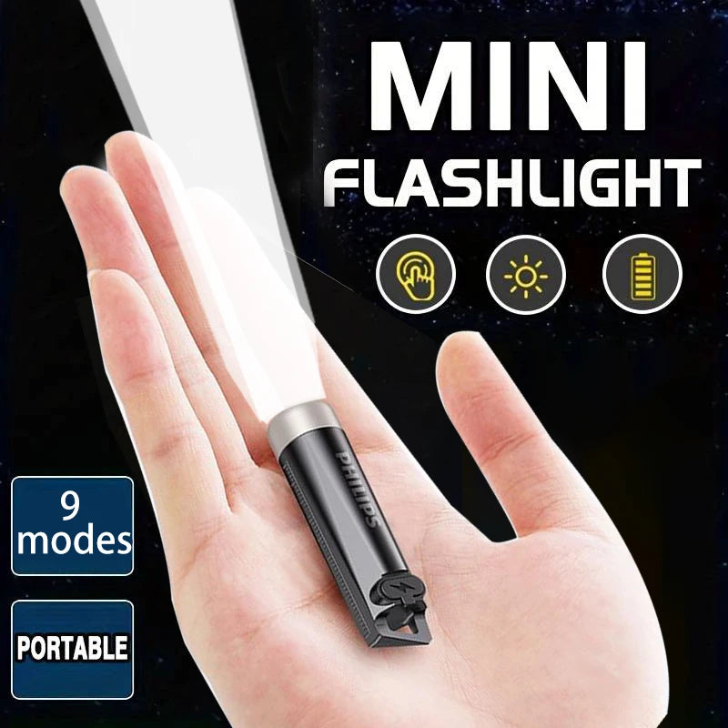 Philips Mini Torcia SFL1121 Alta Intensità Ultraluminosa Ricaricabile Portatile Autodifesa Emergenza Esterna 200 Metri