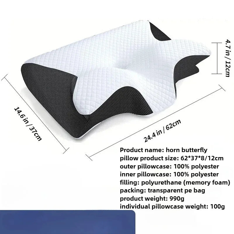 Cuscino Cervicale Memory Foam A Forma Di Farfalla Per Il Collo Sonno Confortevole E Ortopedico