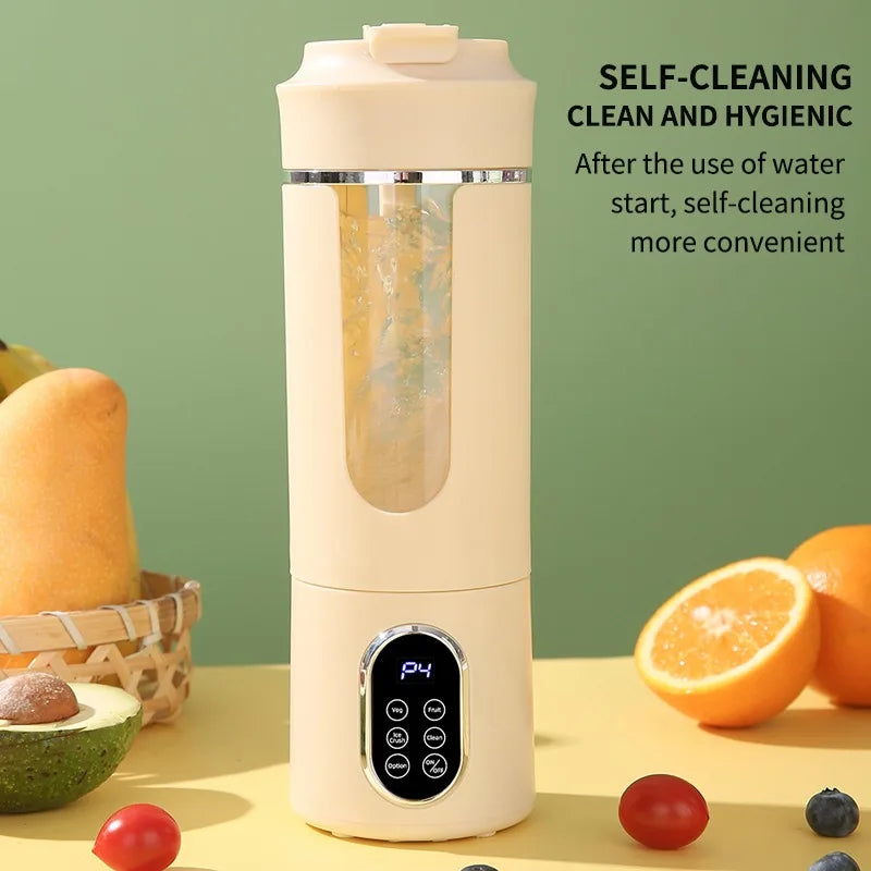 Spremiagrumi Portatile Da 530 Ml USB Ricaricabile Senza Fili Con 12 Lame E 4 Marce Mini Frullatore Per Succo Fresco