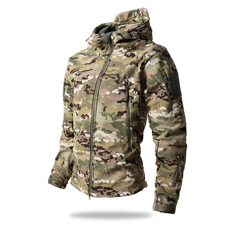 Lurker Giacca Soft Shell Tattica Pelle di Squalo Uomo Impermeabile con Cappuccio Mimetica Esterno da Caccia Autunno