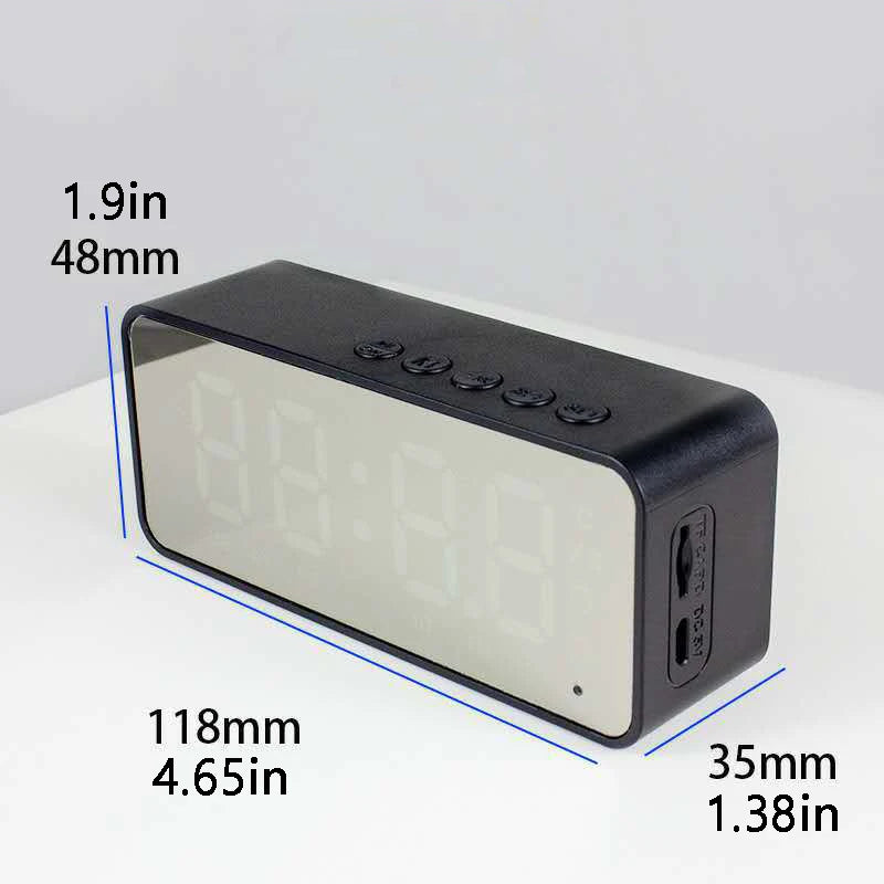 Sveglia Radio FM Con Altoparlante Bluetooth Subwoofer Portatile Con Lampada Integrata E Suono Wireless