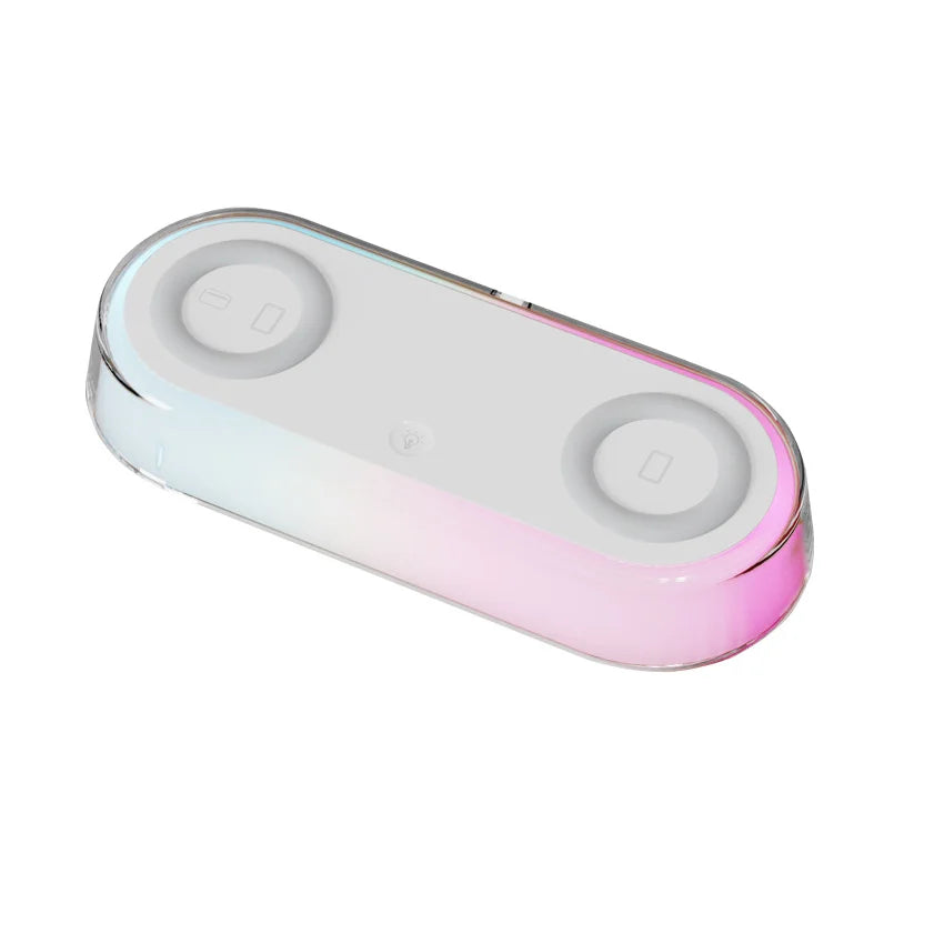 Sveglia Dock Caricabatterie Wireless Con Lampada Notturna E Termometro Da Scrivania Per iPhone 17 16 15 14 13