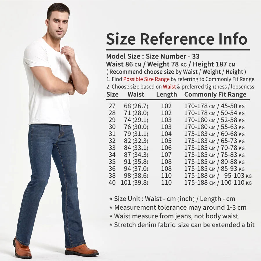 Jeans Da Uomo Con Taglio A Stivale Slim Fit Blu Neri Elasticizzati Denim Classici Firmati