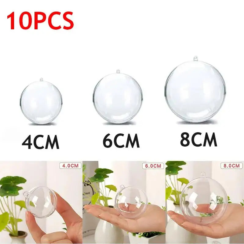 Palline Natalizie Trasparenti In Plastica 10 Pz Per Albero Di Natale Decorazione Casa Regalo Di Nozze
