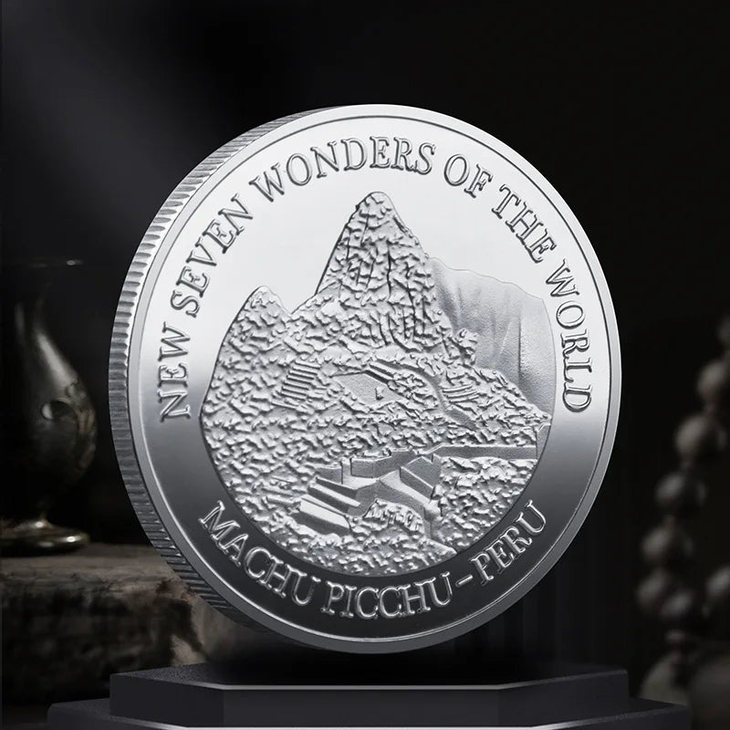 Set Di 7 Monete Placcate Oro E Argento Sette Meraviglie Del Mondo Collezione Commemorativa Viaggi